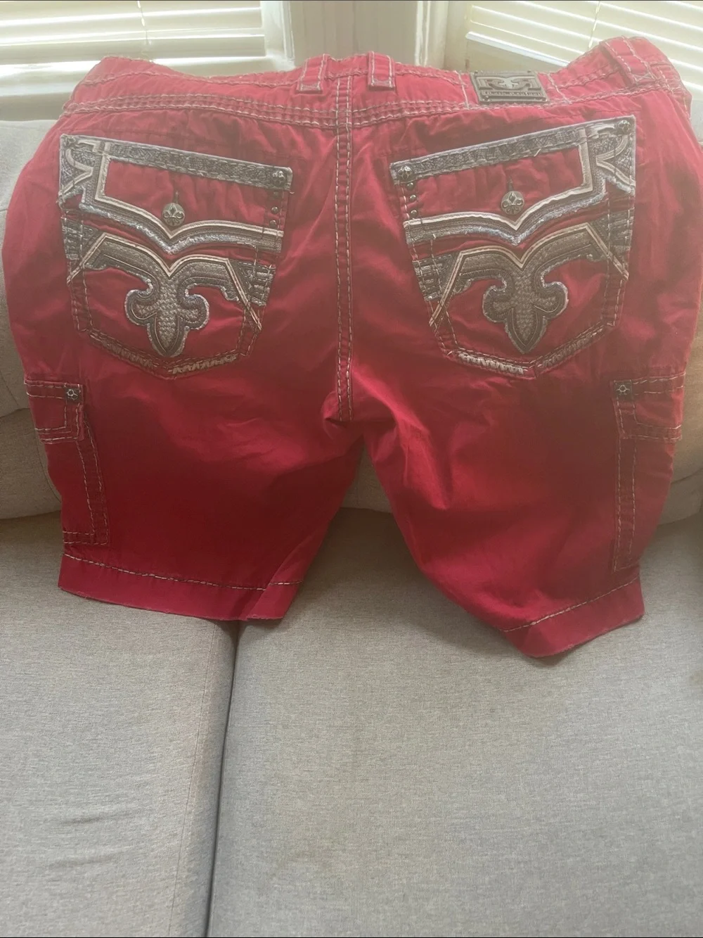 Rock Revival Men’s Crimson Cargo Shorts